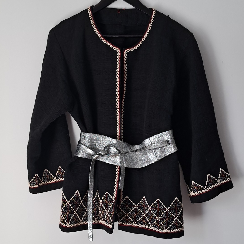 Handmade Boho Jacket with Cowrie Shell Embellishments